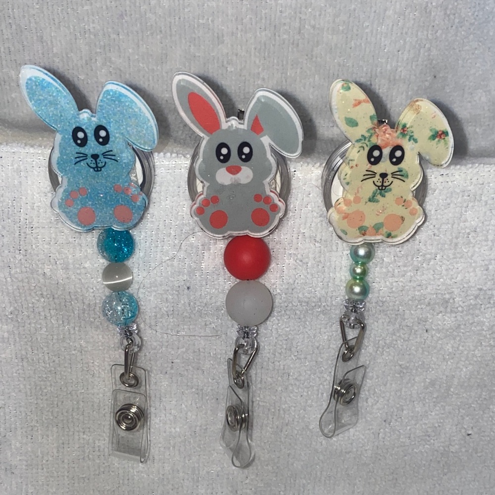 Cute Bunny Badge Reels for Kids